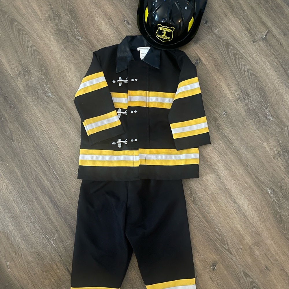 Pottery Barn Kids Firefighter Costume - Black, Yellow, and Silver